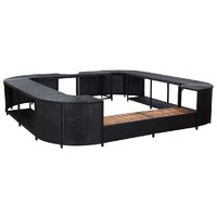  Square Spa Surround Black 268 x 268 x 55 cm Poly Rattan