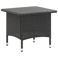  Tea Table Black 50x50x47 cm Poly Rattan