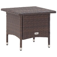  Tea Table Brown 50x50x47 cm Poly Rattan