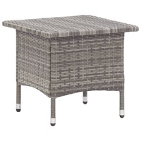  Tea Table Grey 50x50x47 cm Poly Rattan