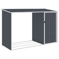  Garden Firewood Shed Anthracite 245x98x159 cm Galvanised Steel