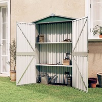  Garden Shed Green 116x45x175 cm Galvanised Steel