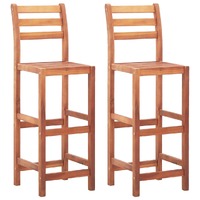  Bar Chairs 2 pcs Solid Acacia Wood