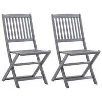  Folding Outdoor Chairs 2 pcs Solid Acacia Wood