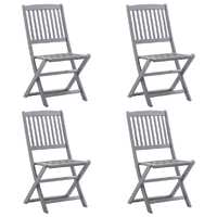  Folding Outdoor Chairs 4 pcs Solid Acacia Wood