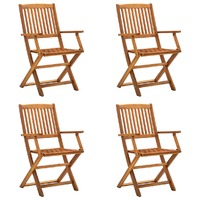  Folding Outdoor Chairs 4 pcs Solid Acacia Wood