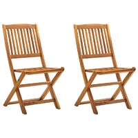  Folding Outdoor Chairs 2 pcs Solid Acacia Wood