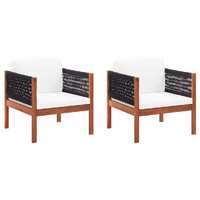  Garden Chairs 2 pcs Solid Acacia Wood