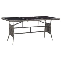  Garden Table Grey 170x80x74 cm Poly Rattan