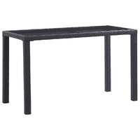 Garden Table Black 123x60x74 cm Poly Rattan