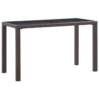  Garden Table Brown 123x60x74 cm Poly Rattan