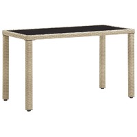  Garden Table Beige 123x60x74 cm Poly Rattan