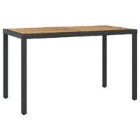  Garden Table Black and Brown 123x60x74 cm Solid Acacia Wood