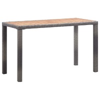  Garden Table Anthracite and Brown 123x60x74 cm Solid Acacia Wood