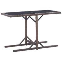  Garden Table Brown 110x53x72 cm and Poly Rattan