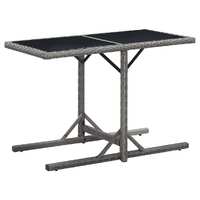  Garden Table Anthracite 110x53x72 cm Glass and Poly Rattan