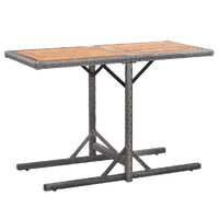  Garden Table Anthracite Poly Rattan and Solid Acacia Wood