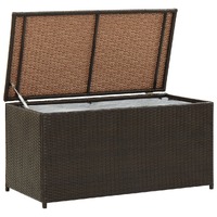  Garden Storage Box Poly Rattan 100x50x50 cm Brown