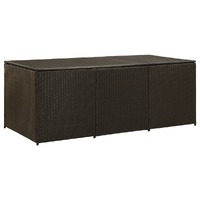  Garden Storage Box Poly Rattan 180x90x70 cm Brown