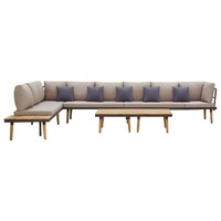  8-Seater Garden Lounge Set with Cushions Solid Acacia Wood