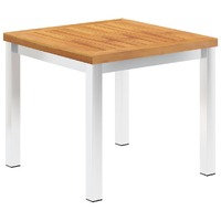  Garden Side Table 45x45x38 cm Solid Acacia Wood and Stainless Steel