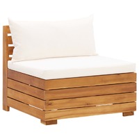  Sectional Middle Sofa 1 pc with Cushions Solid Acacia Wood