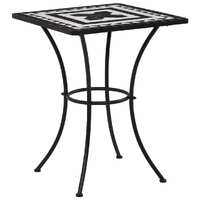  Mosaic Bistro Table Black and White 60 cm Ceramic