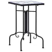  Mosaic Side Table Blue and White Ceramic
