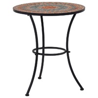  Mosaic Bistro Table Orange/Grey 60cm Ceramic