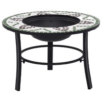  Mosaic Fire Pit Green 68cm Ceramic