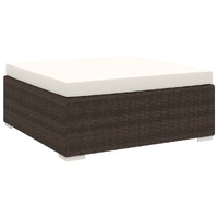  Sectional Footrest 1 pc with Cushion Poly Rattan Brown