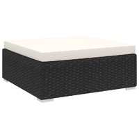  Sectional Footrest 1 pc with Cushion Poly Rattan Black