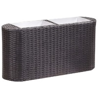  Garden Raised Bed 80x25x40 cm Poly Rattan Black