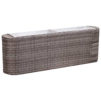  Garden Raised Bed 120x24x40 cm Poly Rattan Grey