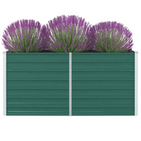  Raised Garden Bed 160x80x77 cm Galvanised Steel Green