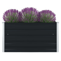  Raised Garden Bed 100x100x45 cm Galvanised Steel Anthracite