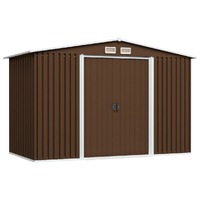  Garden Storage Shed Brown 257x205x178 cm Steel