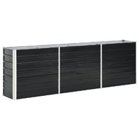  Garden Raised Bed Galvanised Steel 240x40x77 cm Anthracite