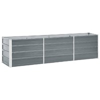  Garden Raised Bed Galvanised Steel 240x40x45 cm Grey