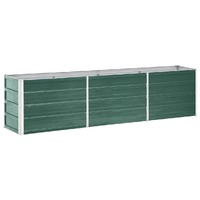  Garden Raised Bed Galvanised Steel 240x40x45 cm Green