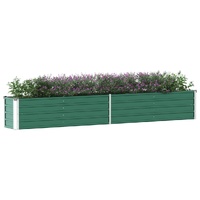  Garden Raised Bed Galvanised Steel 320x40x45 cm Green
