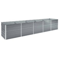  Garden Raised Bed Galvanised Steel 400x80x45 cm Grey