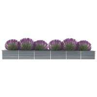  Garden Raised Bed Galvanised Steel 480x80x45 cm Grey