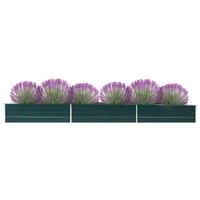  Garden Raised Bed Galvanised Steel 480x80x45 cm Green