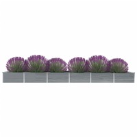  Garden Raised Bed Galvanised Steel 600x80x45 cm Grey
