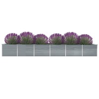  Garden Raised Bed Galvanised Steel 600x80x77 cm Grey