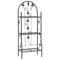  3-Layer Plant Rack Black 52x28x128 cm Iron