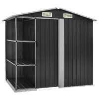  Garden Shed with Rack Anthracite 205x130x183 cm Iron