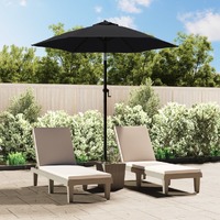  Garden Parasol Black 200x224 cm Aluminium