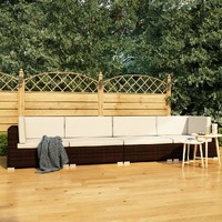  4 Piece Garden Sofa Set with Cushions Poly Rattan Brown